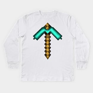 Diamond Pickaxe Kids Long Sleeve T-Shirt